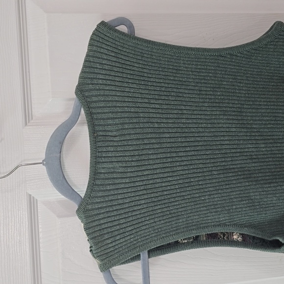 Vintage Woolrich Women's Sweater Full Zip Vest Sea Green Sheep Size Small - Picture 9 of 13